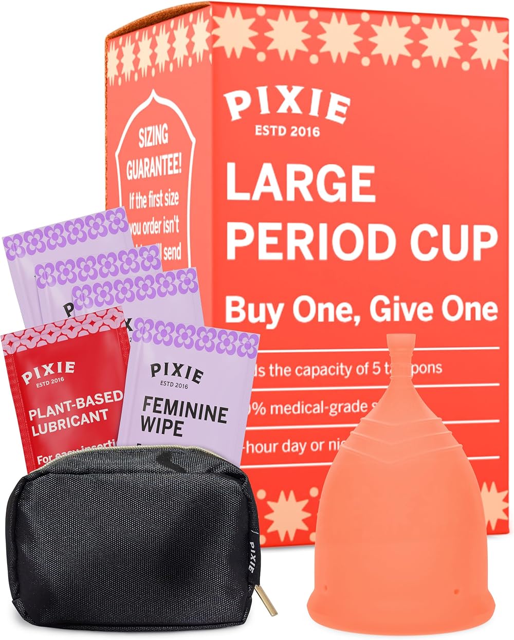 Pixie Menstrual Cup - 100% Medical-Grade Silicone - Reusable & Soft