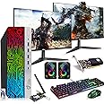 HP G3 RGB Gaming Desktop PC – Intel i5 6500, 16GB DDR4 Ram, 512GB SSD, NVIDIA GeForce GT 1030, Dual 22 Inch Monitors, Windows 10 Pro, RGB Set, Built-in WiFi, – Computer Tower for PC Gamer (Renewed)