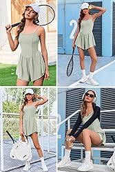Ekouaer Womens Summer Sleeveless Workout Rompers