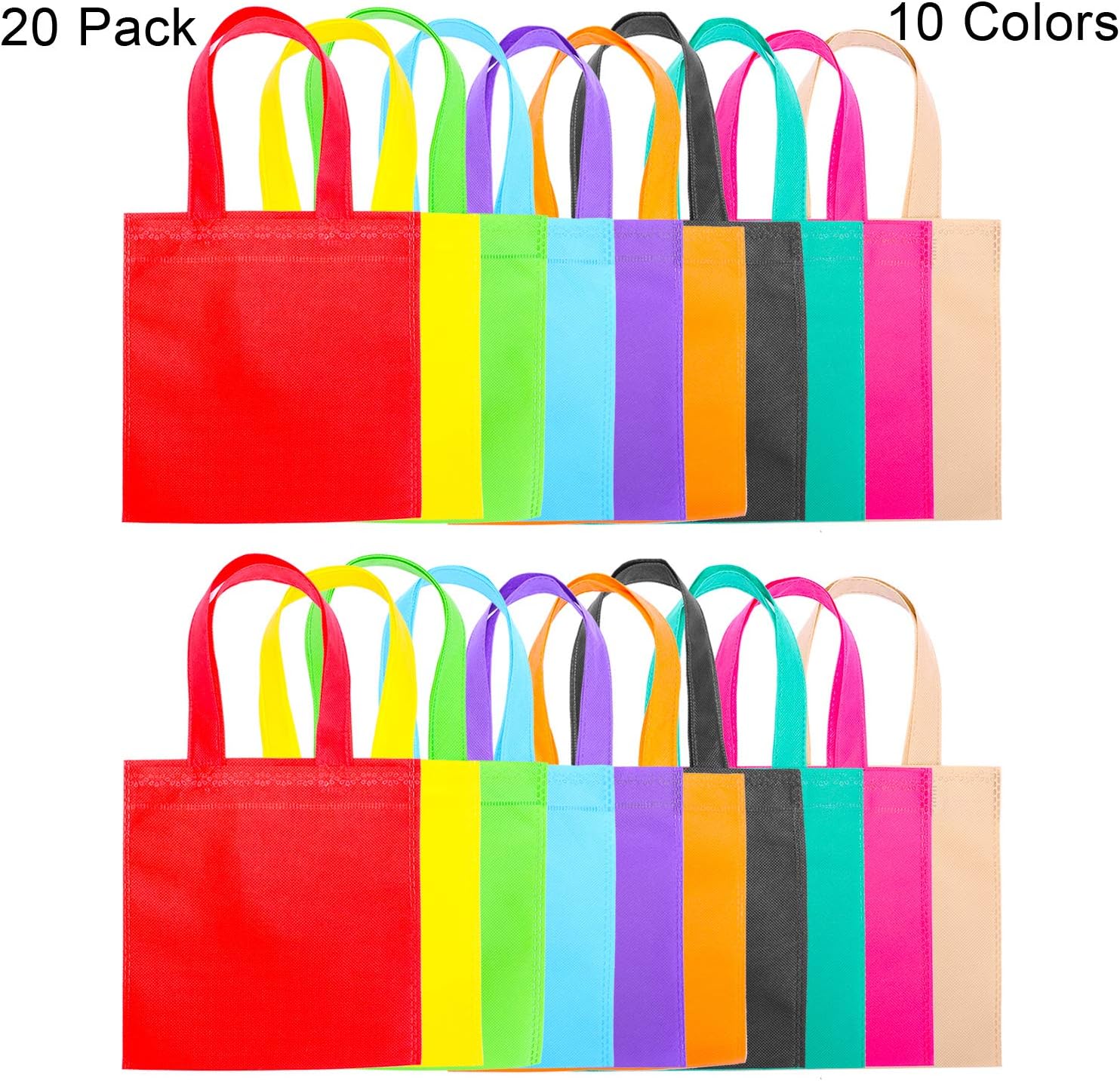 DesignerBox 20 Pack Party Gift Bags, NonWoven Party Bags Gift Bags