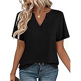 Zeagoo Womens Tops Short Sleeve V Neck Tee Shirts Cute Dressy Casual Clothing Business Work Blouse