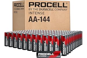PROCELL Intense AA High-Performance Alkaline Batteries (144 Pack), 10-Year Shelf Life, Bulk Value Pack for High Power Professional Devices