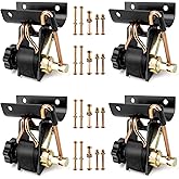 Ladder Rack Ratchet Straps, Truck Rack Straps, Lumber Rack Tie Down Straps 1.5" Wide x 7.5' Long, 2" Black Round Tube Mount, 500 lbs Load (4PCS)