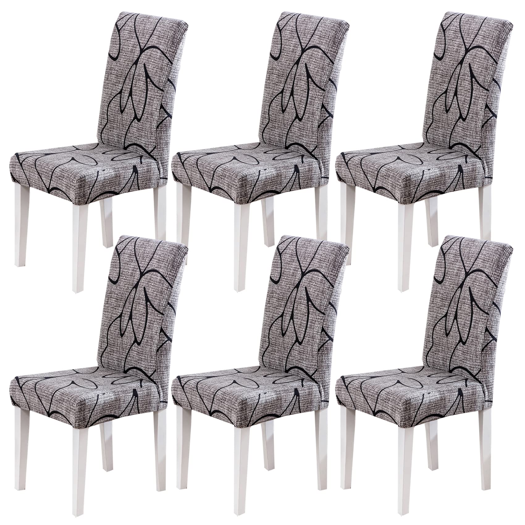 HZDHCLH Chair Covers Set of 4/6 Stretch Modern Chair Slipcovers for Dining Room Kitchen Wedding Party Washable Chair Protector(6pcs,Su Lian) — image 1