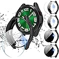 Suoman 4+4 Pack for Samsung Galaxy Watch 6 Classic 43mm Case,Privacy and HD Screen Protector Combination,All-Round PC Matte Protective Cover Bumper -Black
