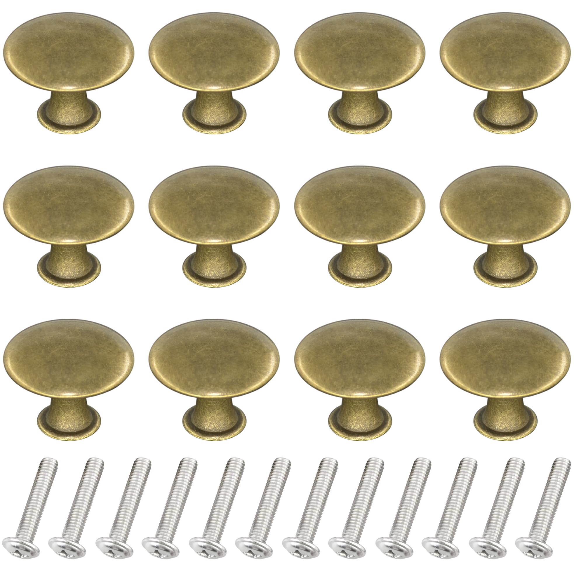 DDHOMIN 12 PCS Round Drawer Knobs Pulls,Cupboard Door Knobs (Bronze)