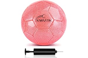 OKWUYiK Size 3 4 5 Glitter Pink Gold Purple Soccer Ball with Pump Youth Toddler Soccer Ball for Kids Aged 4-6 6-8 8-12 Training Ball for Teens Boys Girls