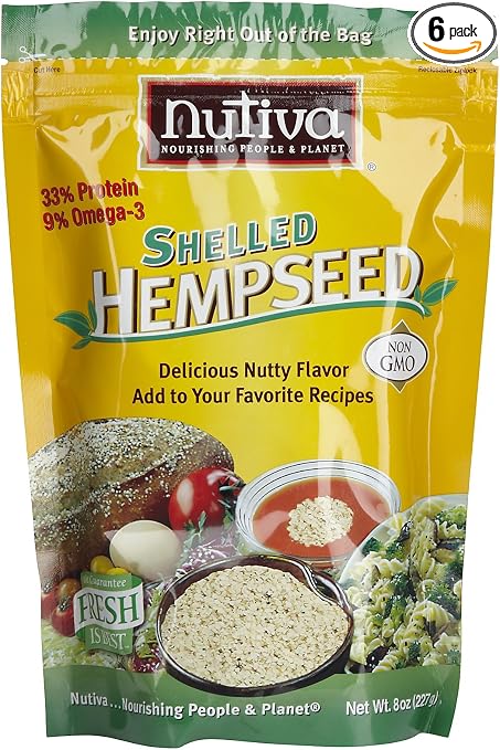 Nutiva shelled hempseed 8oz 6/case nogmo (692752000010)