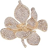 EVER FAITH Women's Austrian Crystal Orchid Flower Petal Brooch
