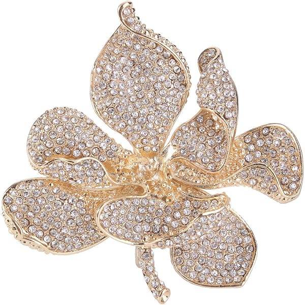 Dainty Peony Flower Brooch Pin For Women – Cubic Zirconia & Pearl Enamel Lapel Pin