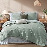 Monbix King Size Comforter Set - 7 Pieces Sage Green Prewashed Bed in a Bag King Bedding Sets with Comforters, All Seasons Ultra Soft Comforter Bed Set with Sheets,Pillowcases & Shams