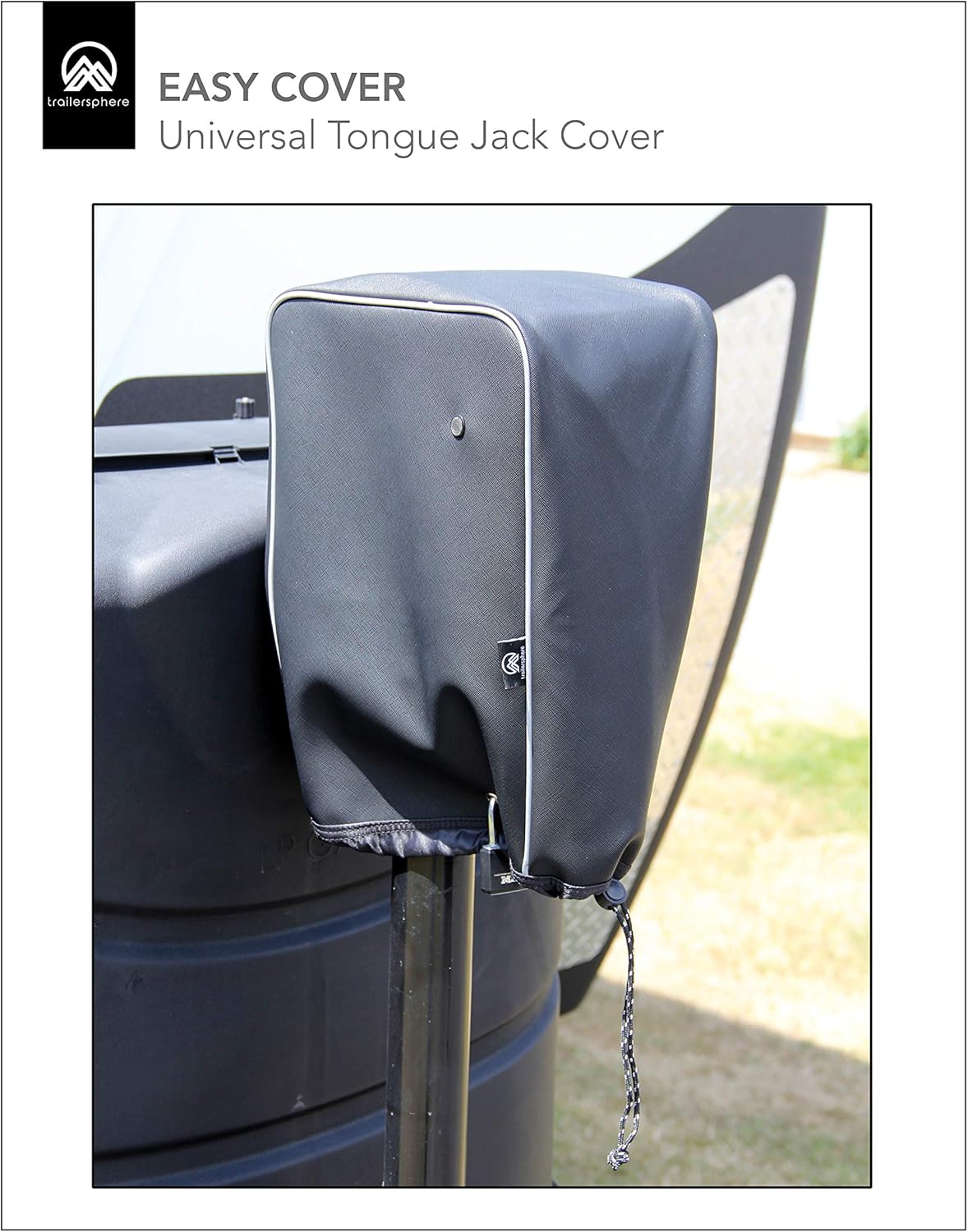 Trailersphere Easy Cover Universal Electric Tongue Jack Protective Cover for Trailer, RV, Camper, Sun and Waterproof: Automotive