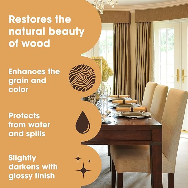 FURNITURE CLINIC BOILED LINSEED OIL | 250ML / 8.5 FL OZ | REFINED OIL FOR WOOD FURNITURE, STONE & METAL | FAST DRYING GLOSSY FINISH | RESTORE & PROTECT | FOR TABLES, CABINETS, HANDLES, & MORE