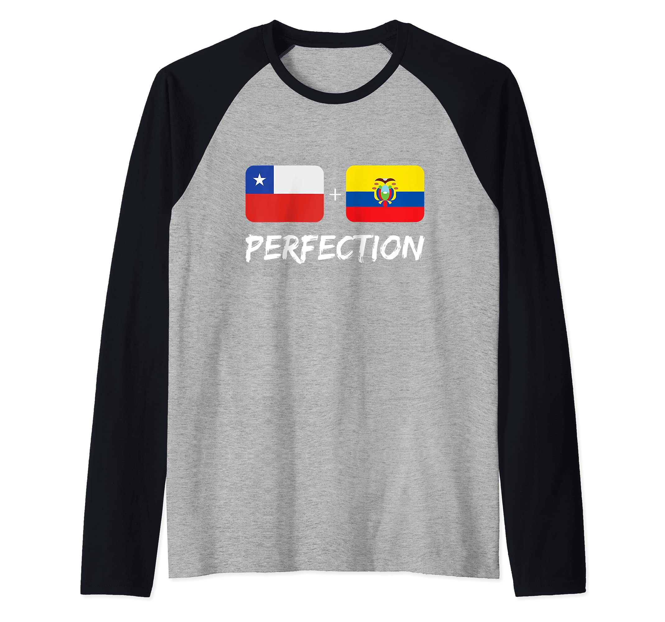 Chilean Plus Ecuadorian Perfection Mix Flag Heritage Raglan Baseball Tee