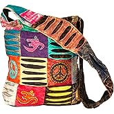 Blue Red Hobo Cotton Sling Cross Body Messenger Shoulder Bag Hippie Boho Bohemian Light Roomy Spacious | Hippie, Boho, Bohemian, Light, Roomy, Spacious