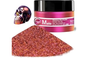 Matio Chameleon Mica Powder, 1.06oz/ 30g Blooming Rose Chrome Powder, Pearlescent Effect Color Shift Pigment for Resin Craft, Soap Candle Dye, Nail Art, Cosmetics, Bath Bomb, Paint, Slime Pigment