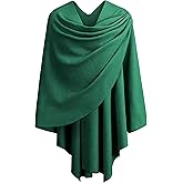 PULI Womens Large Cross Front Poncho Sweater Wrap Topper Knitted Elegant Shawls Cape for Fall Winter