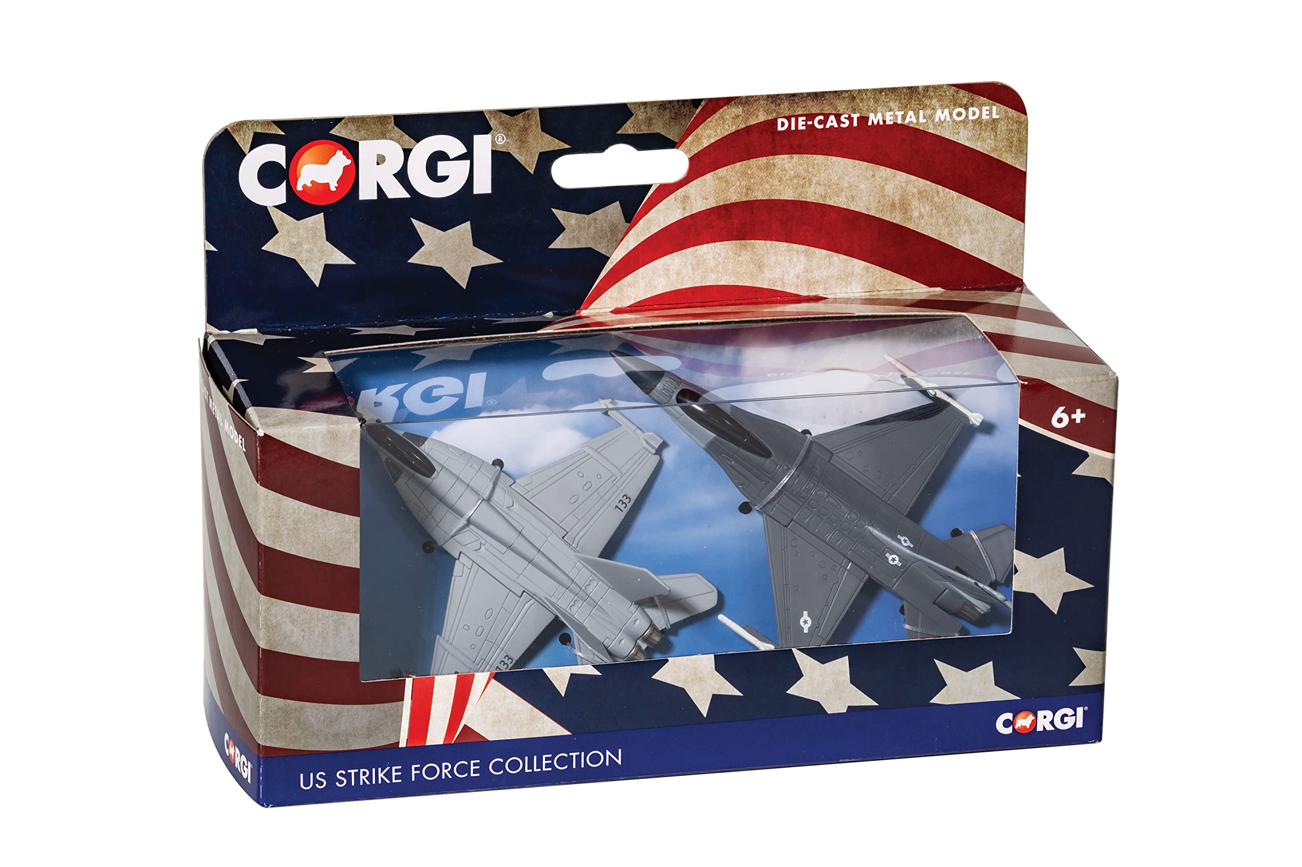 Corgi CS90684 US Strike Force Collection (F-18 and F-16) Show Case, Grey