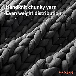 YnM Weighted Blanket, Handmade Chunky Yarn Knitted