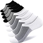 SIXDAYSOX Mens No Show 8 Pairs Invisible Low Cut Cotton Non Slip Short Socks Size 5-8/9-11/12-14