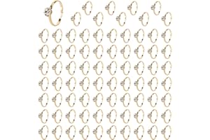 80pcs Bridal Shower Diamond Rings, Adjustable Fake Engagement Rings Party Favors for Wedding Table Decorations Cupcake Topper