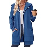 Zeagoo Women's Zip Up Hoodies Long Tunic Sweatshirts Oversized Fleece Casual Long Sleeve 2026 Fall Hoodie Jacket Coat