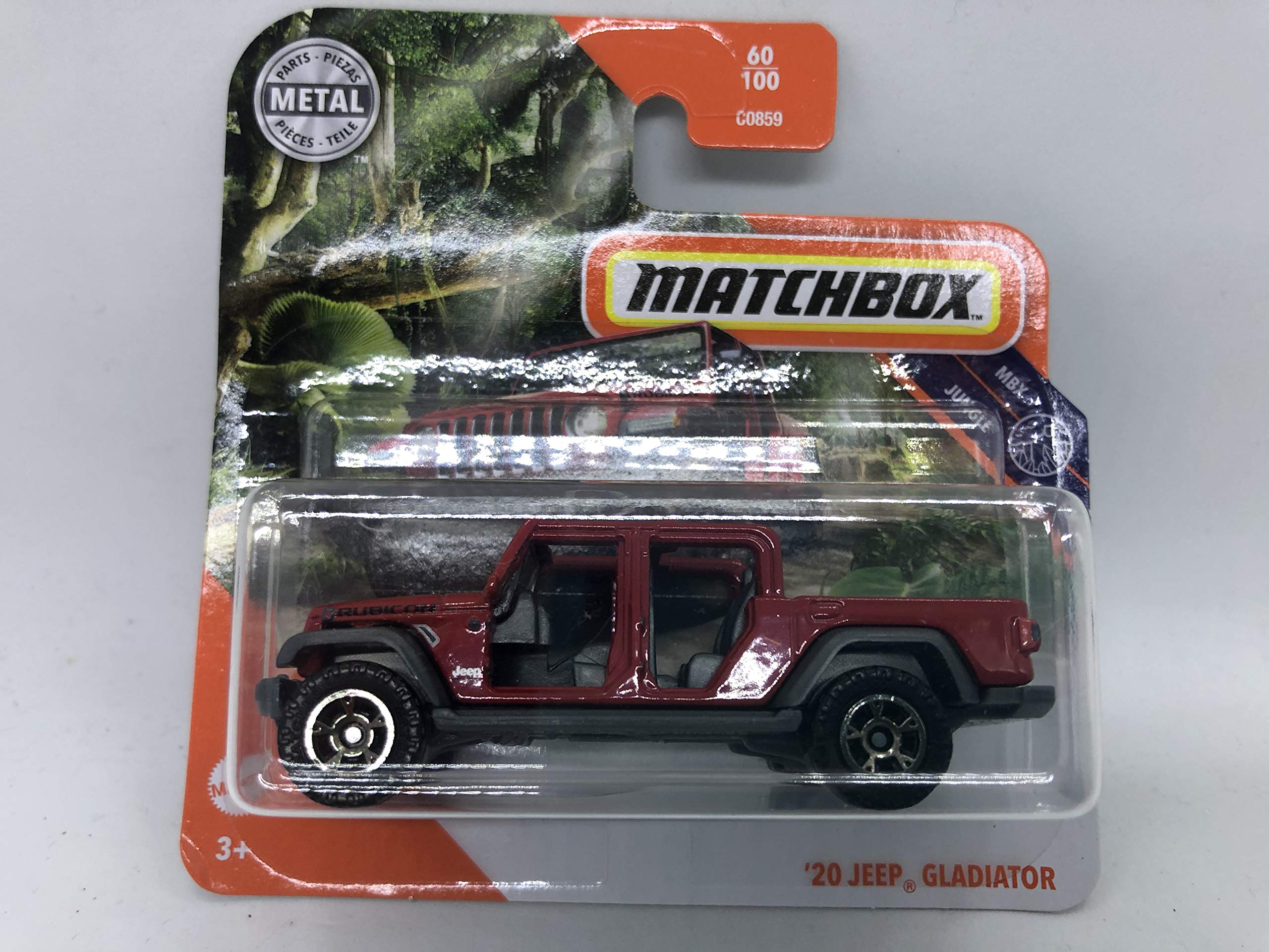 Matchbox Metal 60/100 '20 Jeep Gladiator Red (Short Card) MBX Jungle
