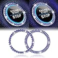 LivTee 2 PCS Crystal Combinatorial Rhinestone Car Engine Start Decoration Ring, Push to Start Button Cover/Sticker, Bling Car Interior Accessories for Women, Key Ignition&Knob Bling Ring, Dark Blue