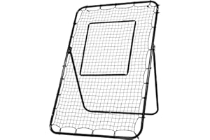 BALWONER 5 Angles Adjustable Pitch Back Baseball Softball Lacrosse Volleyball Soccer Rebound Bounce Back Net with Strike Zone