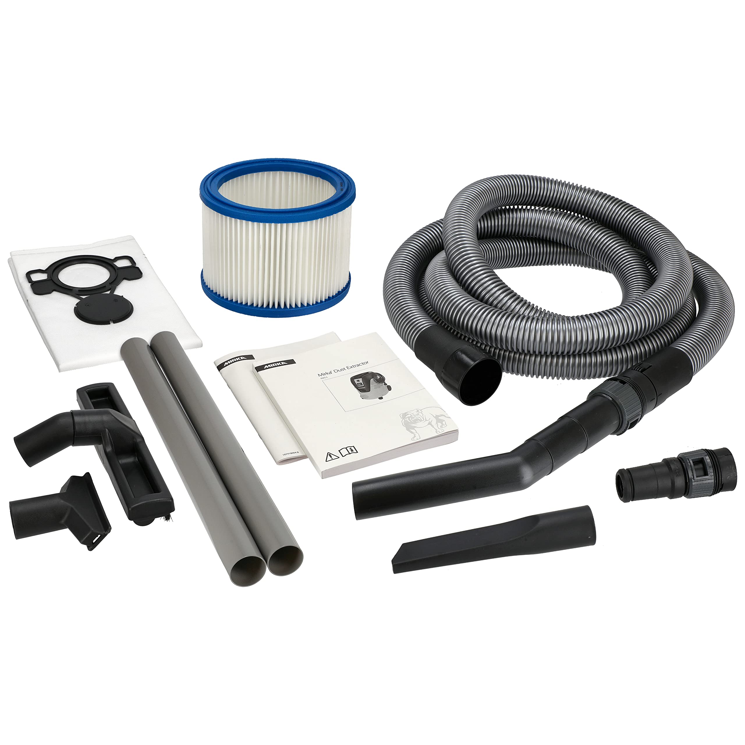 Mirka Industriestaubsauger Nass- und Trockensauger 25 Liter/Absaugschlauch / 1000 W Leistung/inkl. Adapter Schleifmaschinen/Düsenset, Schwarz, Gelb 2