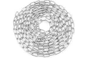 hannger Stainless Steel Chain, 1/8 in × 32.8 Ft Small Strong Chain Link Chain, Light Duty Chainlink Utility Metal Decorative Chain Camping Pet Dog Chain Hanging Chain for Bird Feeder Planters Signs