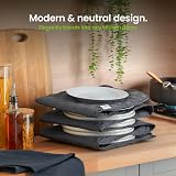 VonShef Electric Plate Warmer 12 Dinner Plate Heater 73°C Folding Compact Grey view 7