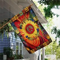 Amazon.com : fuzes.f Peace Flag, Multicolor Sunflower, 28 x 40 ...