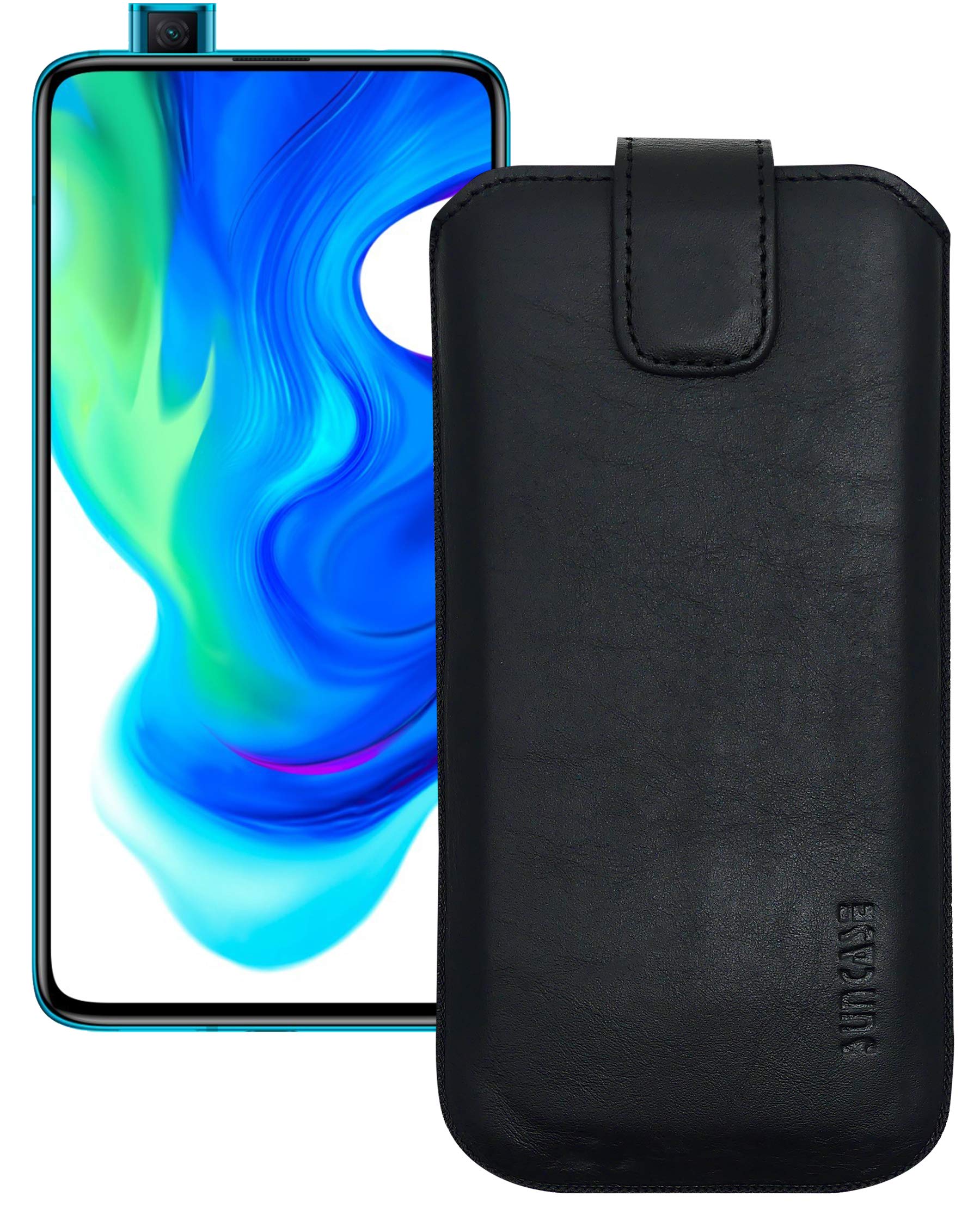 Suncase Case Compatible with Xiaomi Poco F2 Pro Case with Additional Case / Shell / Bumper Tab with Pull-Up Function Mobile Phone Case Leather Protective Case in Black