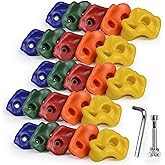 SSBRIGHT Sets of 25 Multi-Colored Kids&amp;Adults Large Rock Climbing Holds Climbing Rocks for Outdoor Indoor Home Playground DIY Climbing Wall Grip Kits Holds up to 440lbs with Secure Mounting Hardware