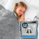 5lb Child's Weighted Blanket - Kids Weighted Blanket 5 Pounds (36" x 48") - Cute Dotted Texture Sensory Blanket - 5 lbs Weight Blanket for Kids Ages 4 to 7 - Machine Washable, Travel Friendly (Grey)