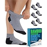 Doctor's Select Bamboo Viscose Diabetic Socks for Women & Men - 6 Pairs, Viscose Bamboo Socks Woman, Low Cut, Non Binding