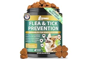 Flea & Tick Chewables for Dogs, 200 Chews Soft Treats, Natural Supplemen - Dog Flea and Tick Treatment for All Breeds & Sizes