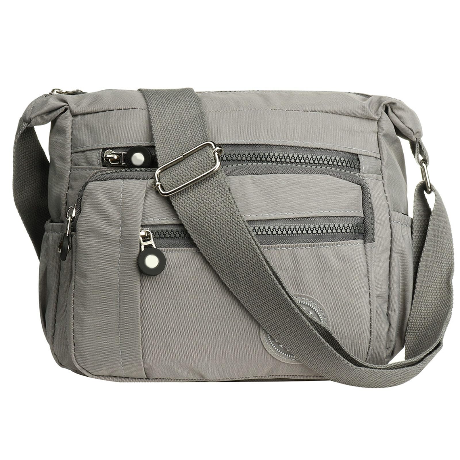 YYW Womens Multi Pocket Casual Cross Body Bag Travel Bag Messenger Handbag for Shopping Hiking Daily Use (Grey)