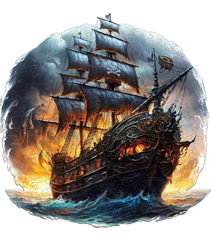 Lovpippi 3D Sailing Wooden Puzzle - 100 Piece Unique Shape Jigsaw For Adults & Kids