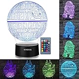 3D Star Wars Night Light for Kids Star Wars Gifts Illusion Lamp Three Pattern and 7 Color Change Decor Lamp - Perfect for Sta