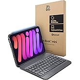 ZAGG Slim Book mini iPad mini (A17 Pro)/ (Gen 6) Keyboard Case – Bluetooth Detachable Keyboard & Protective Case Combo, Slim, Compact, Magnetic Hinge, Multiple Viewing Angles, Ergonomic Typing