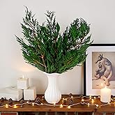 12OZ Preserved Real Pine Leaves Branches, 4 Pcs Natural Fragrance 17'' Natural Greenery Plants Pine Twigs Stems Pine Needles Evergreen Picks for Garland Wreath Decoration