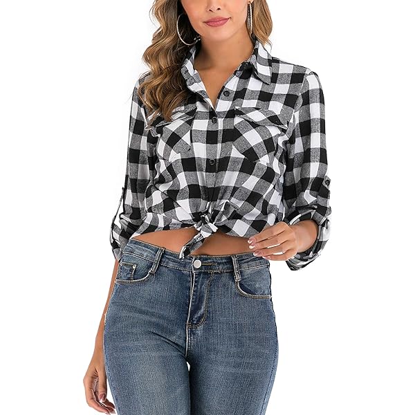Chemise Silver Wing Script Font En Flanelle à Carreaux à Deux Poches Pour Femmes