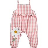 Mud Pie baby-girls Children's Gingham Crochet Flower Longall