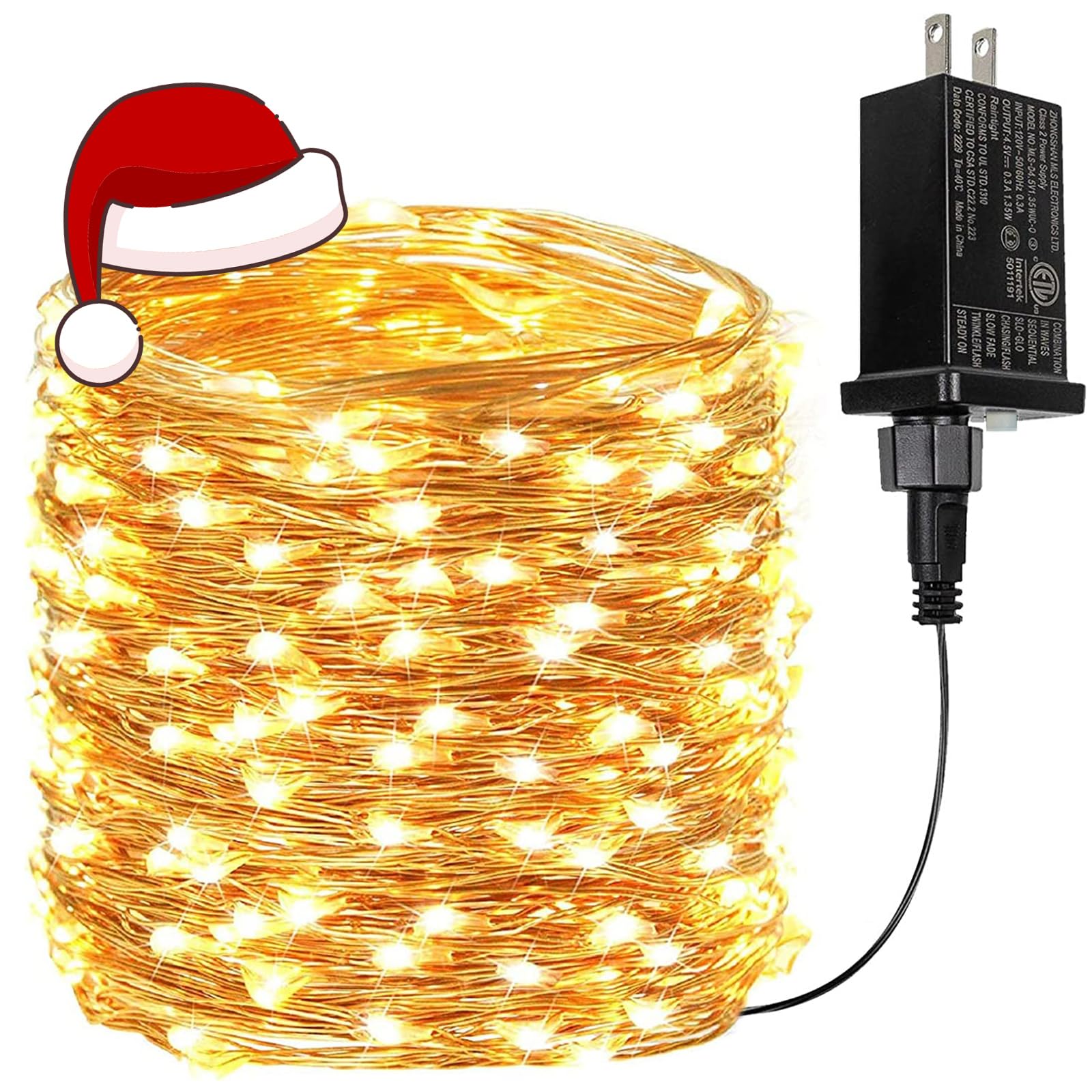 Photo 1 of 66Ft 200 LED Fairy Lights Plug in, Waterproof String Lights Outdoor & Indoor 8 Modes Christmas Light Bedroom Decor, Timer Twinkle Lights for Girl's Room Garden Party Christmas Decorations (Warm White)