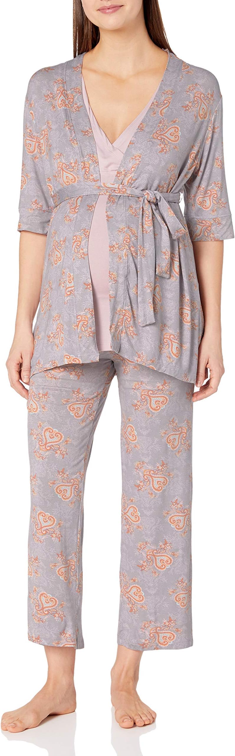 5 Piece Maternity and Nursing PJ Pant Set for Mom and Baby