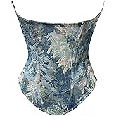Alivila.Y Fashion Corset Womens Brocade Underbust Boned Corsets Bustier Waist Trainer
