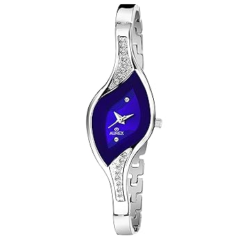 Analouge Blue Dial Watch Water Resistant Silver Color Strap Wrist Watch for Women/Ladies/Girls (AX-LO7378...