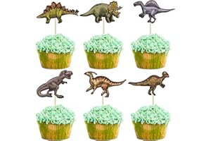 EPHLYN 36Pcs Dinosaur Cupcake Toppers Roar Dinosaur Cupcake Picks Dino Cake Decorations for Kids Boys Dinosaur Theme Birthday Babyshower Party Decorations